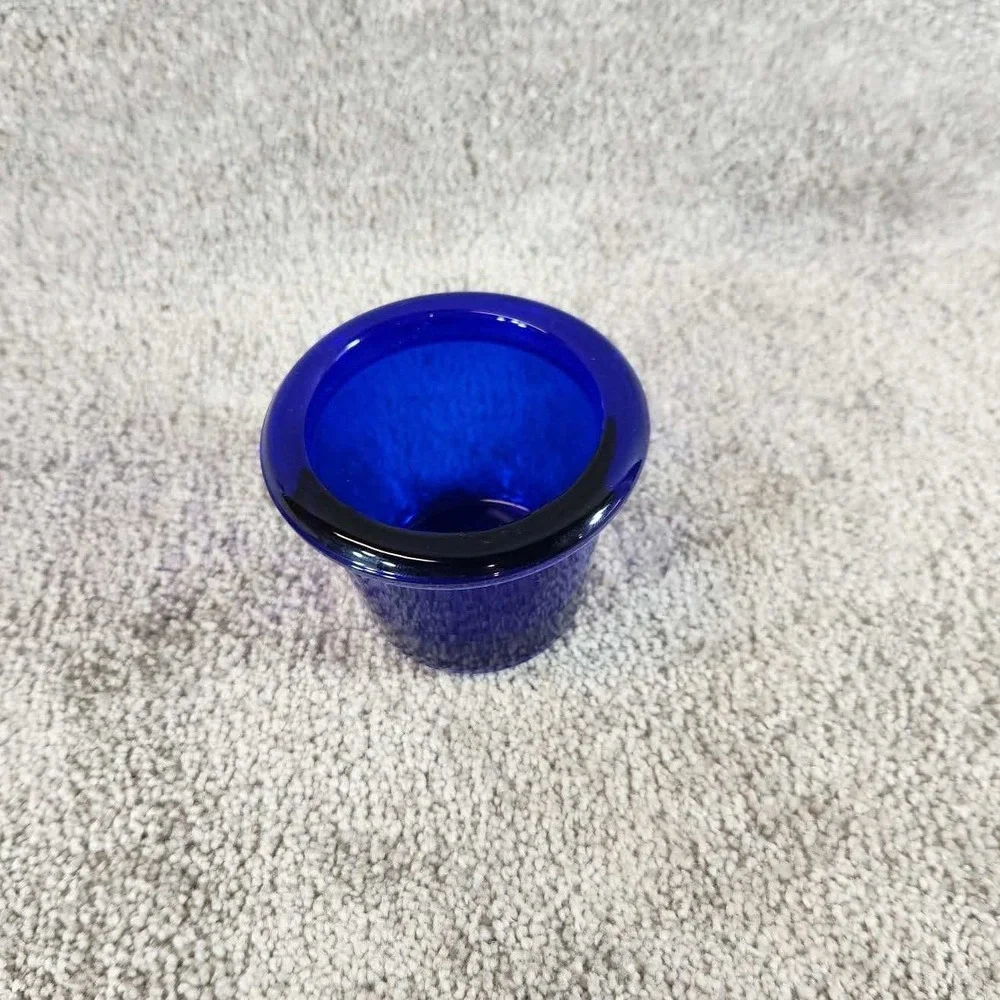 Cobalt Blue Glass Tapered Votive Candle Holder Round Home Decor